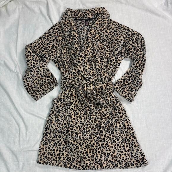 Victoria's Secret Other - Victoria’s Secret Leopard Plush Robe XS/S Y2K Mob Wife Belted Bathrobe